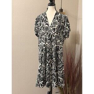 Lauren Ralph Lauren Womens Dress Black & Ivory Short Sleeve Size 18 NWT ($145)